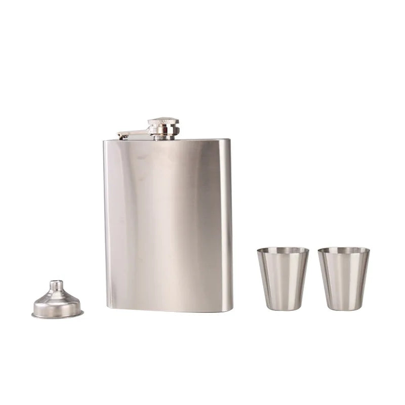 7-8oz Matte Black Hip Flask for Liquor Stainless Steel Leak Proof with Funnel Flask Set Drinking Whiskey Flask Bar Accessories