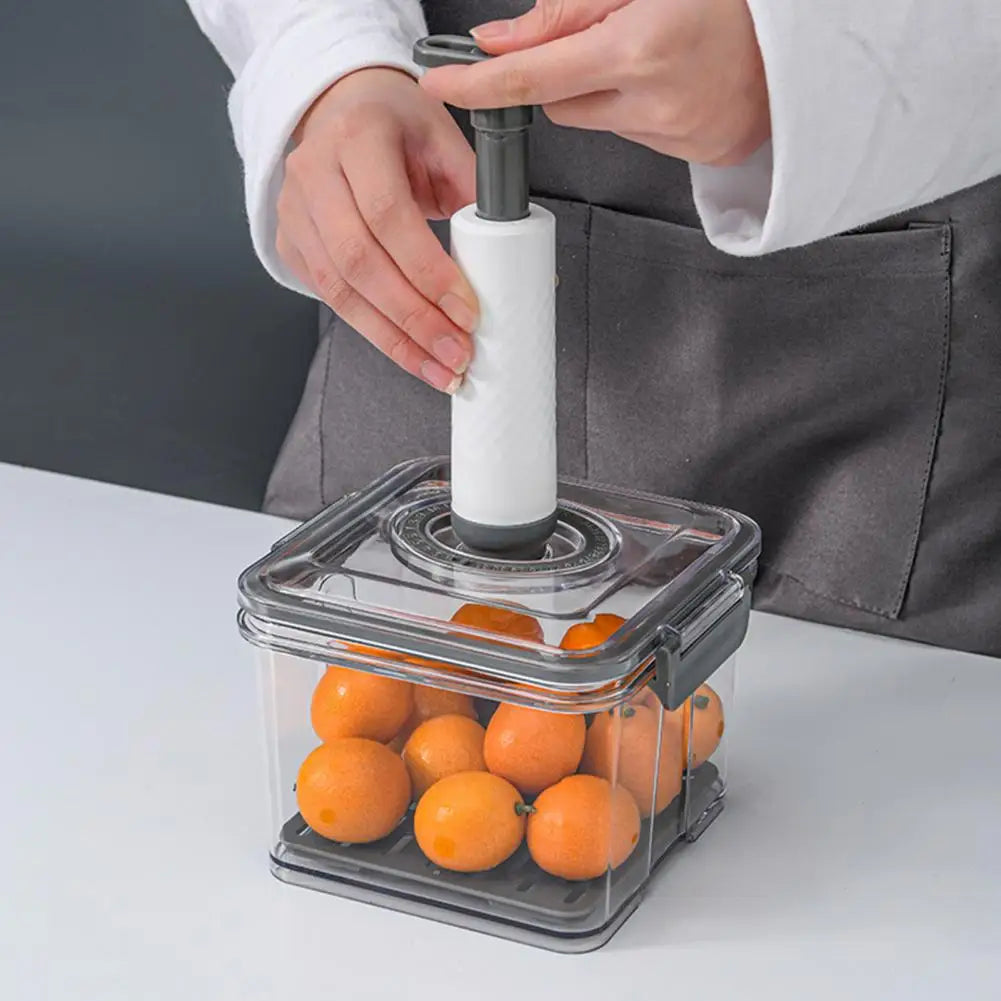 Sealed Refrigerator Storage Box Square Vacuum Refrigerator Fresh-keeping Box Transparent with Lid Food Container Products