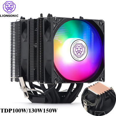 6 Heat Pipes CPU Cooler 4 Pin PWM RGB PC Quiet Intel LGA 1700 2011 2011-3 1200 1150 1151 X79 X99 E5 AMD AM3 AM4 CPU Cooling Fan