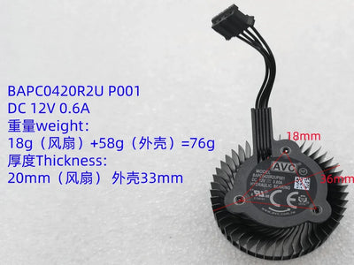 Original BAPB0420B2UP001 Cooler Fan Replacement For PNY NVIDIA Quadro RTX A2000 6GB 12GB Graphics Video Card Cooling Fan