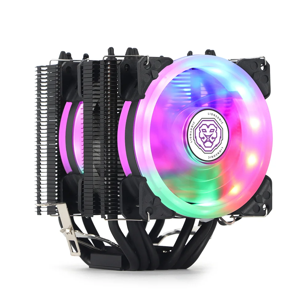 6 Heat Pipes CPU Cooler 4 Pin PWM RGB PC Quiet Intel LGA 1700 2011 2011-3 1200 1150 1151 X79 X99 E5 AMD AM3 AM4 CPU Cooling Fan