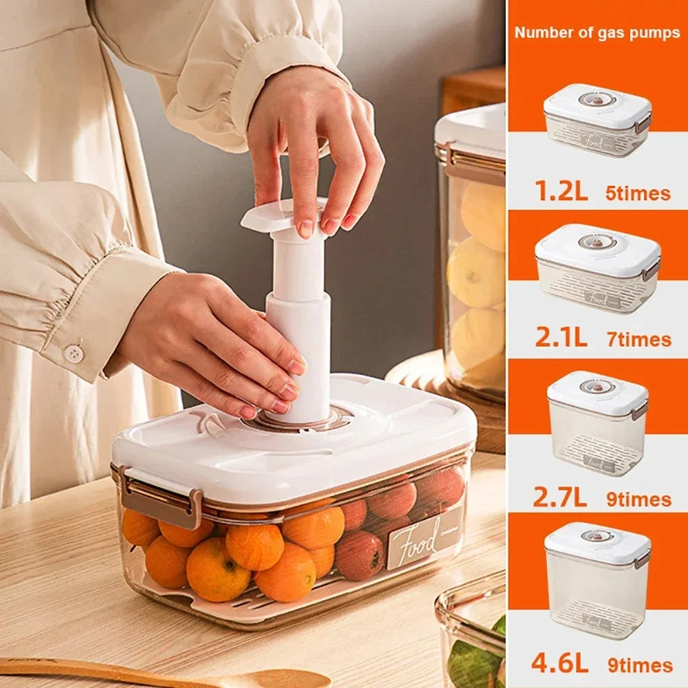 Food Vacuum Storage Box Sealed Fresh-Keeping Box Large Capacity Food Dispenser Transparent Storage Container with Vacuum Pump