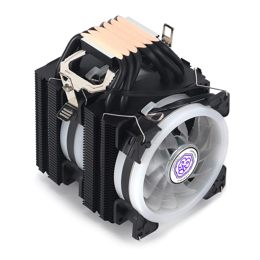 6 Heat Pipes CPU Cooler 4 Pin PWM RGB PC Quiet Intel LGA 1700 2011 2011-3 1200 1150 1151 X79 X99 E5 AMD AM3 AM4 CPU Cooling Fan