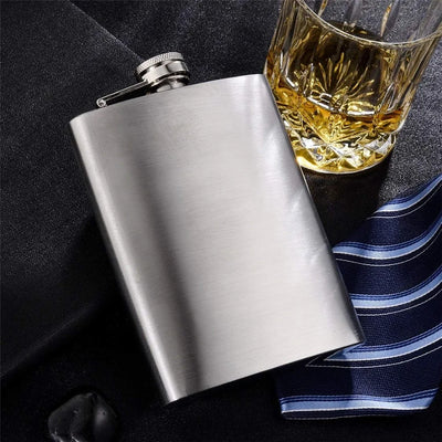 7-8oz Matte Black Hip Flask for Liquor Stainless Steel Leak Proof with Funnel Flask Set Drinking Whiskey Flask Bar Accessories