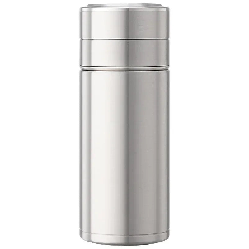 Premium Ceramic Liner Tea Thermos Bottle Teas Separated Cup Black 316 Stainless Steel Thermos Tea Cup Separates Tea and Water