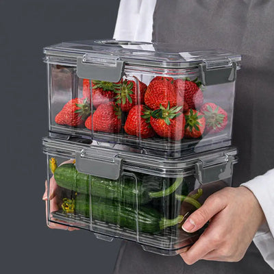 Sealed Refrigerator Storage Box Square Vacuum Refrigerator Fresh-keeping Box Transparent with Lid Food Container Products