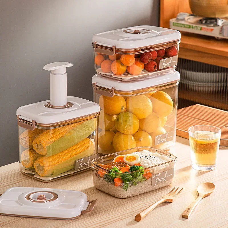 Food Vacuum Storage Box Sealed Fresh-Keeping Box Large Capacity Food Dispenser Transparent Storage Container with Vacuum Pump