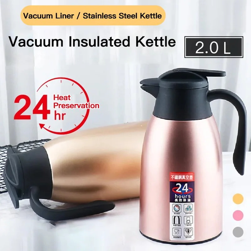 Xiaomi 2L Coffee Thermal Kettle Stainless Steel Vacuum Flasks Office Thermos Bottle Insulation Kettle Hot Water Thermos Pot